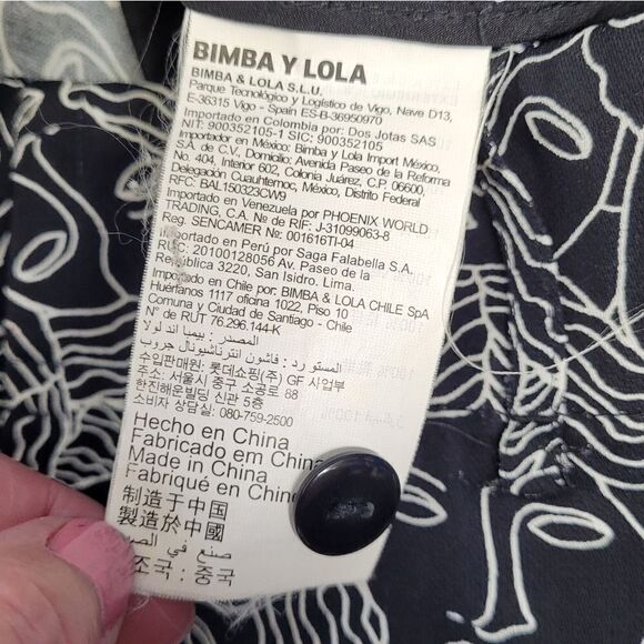 BIMBA Y LOLA black and white faces quirky monochrome cropped pants 36/S - Picture 5 of 11